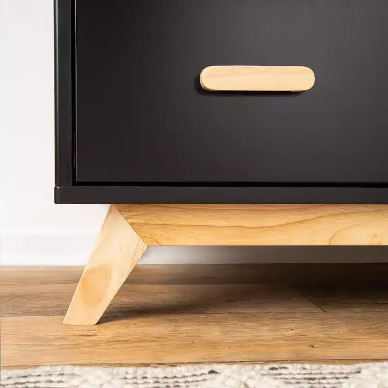 Cómoda de 5 cajones para habitación infantil, negra