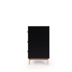 Cómoda de 5 cajones para habitación infantil, negra