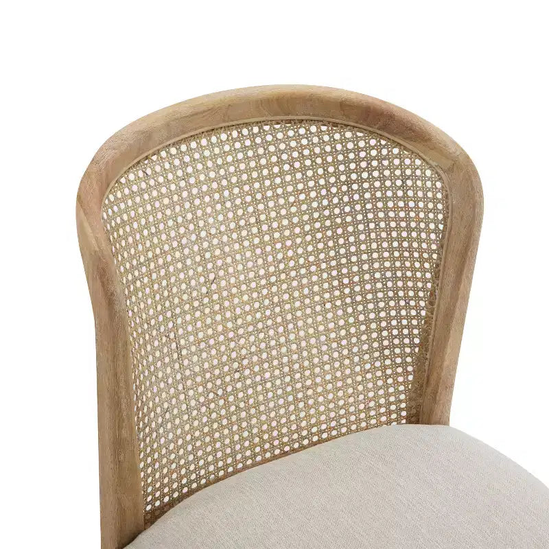 Christopher Knight Home Thaddea Juego de comedor de 7 piezas de estilo rústico extensible de madera de caucho con sillas tapizadas en tela de ratán