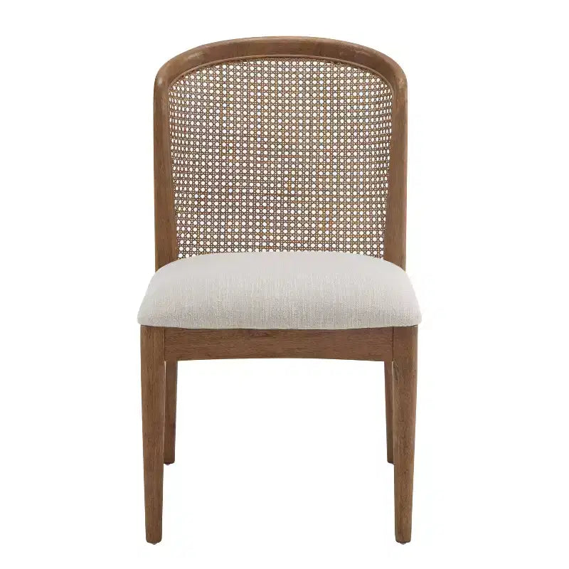 Christopher Knight Home Thaddea Juego de comedor de 7 piezas de estilo rústico extensible de madera de caucho con sillas tapizadas en tela de ratán