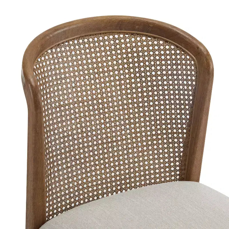 Christopher Knight Home Thaddea Juego de comedor de 7 piezas de estilo rústico extensible de madera de caucho con sillas tapizadas en tela de ratán
