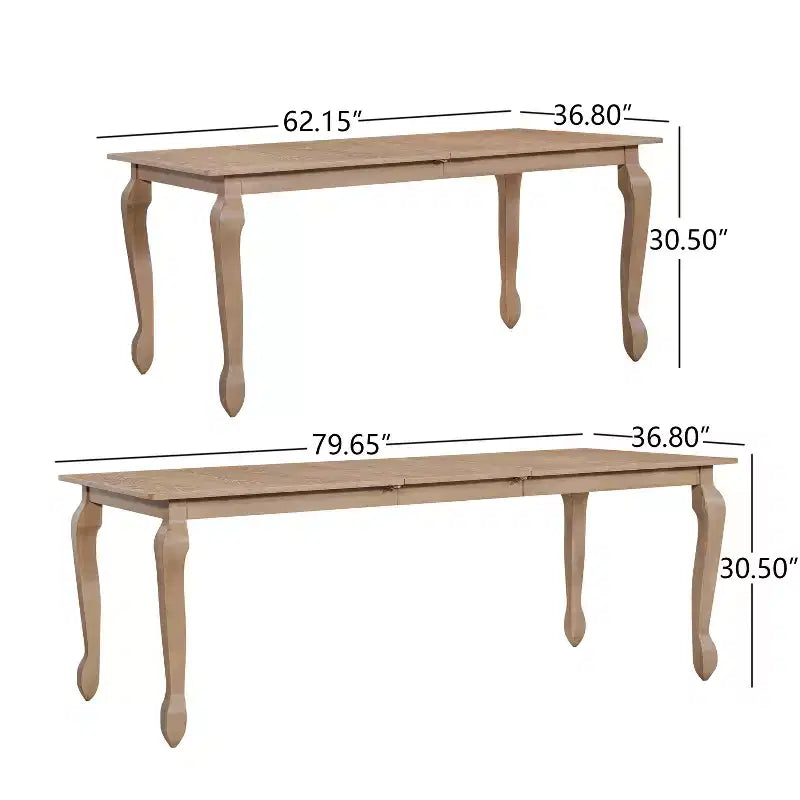 Christopher Knight Home Thaddea Juego de comedor de 7 piezas de estilo rústico extensible de madera de caucho con sillas tapizadas en tela de ratán
