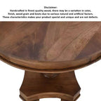 Mesa de Comedor Redonda Artesanal Urban Port de 30" de Madera de Mango con Base de Pedestal Trenzado en Marrón Nogal
