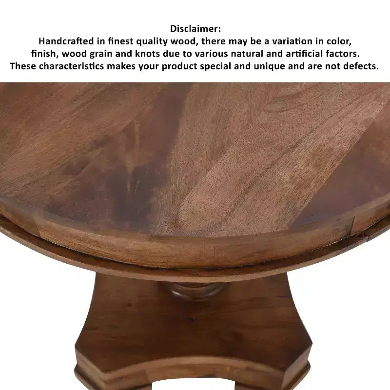 Mesa de Comedor Redonda Artesanal Urban Port de 30" de Madera de Mango con Base de Pedestal Trenzado en Marrón Nogal