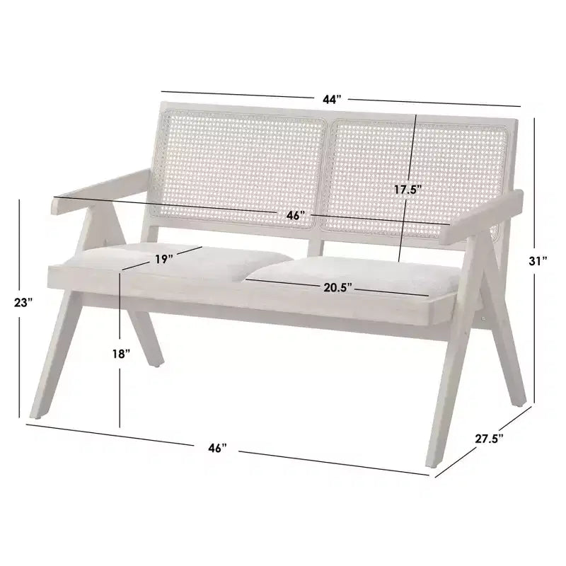 Comedor de madera maciza Baywood de 6 piezas, roble claro/beige, estilo mediados de siglo