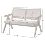 Comedor de madera maciza Baywood de 6 piezas, roble claro/beige, estilo mediados de siglo