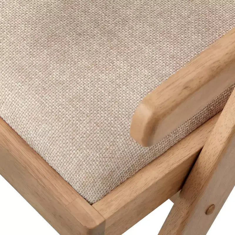 Comedor de madera maciza Baywood de 6 piezas, roble claro/beige, estilo mediados de siglo