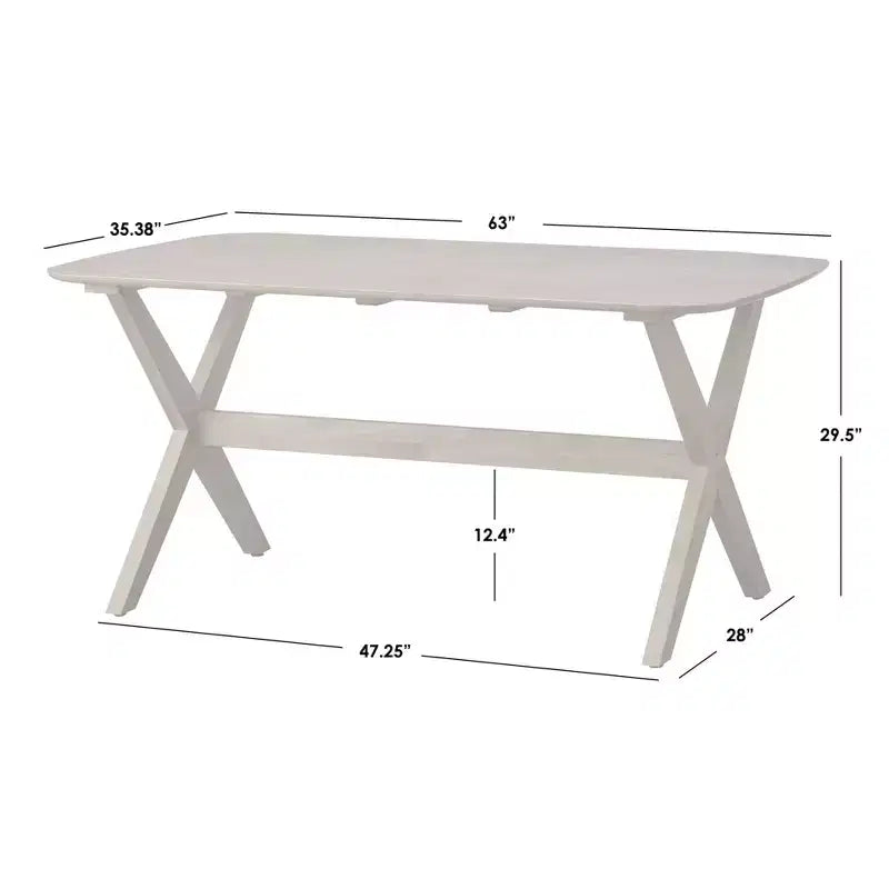 Comedor de madera maciza Baywood de 6 piezas, roble claro/beige, estilo mediados de siglo
