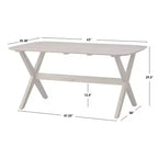 Comedor de madera maciza Baywood de 6 piezas, roble claro/beige, estilo mediados de siglo