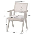 Comedor de madera maciza Baywood de 6 piezas, roble claro/beige, estilo mediados de siglo