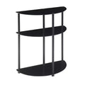 Breighton Home Designs2Go Classic Glass 3 Tier Half-Circle Entryway Hall Table in Black/Black
