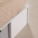 Cama con plataforma flexible King con almacenamiento South Shore con cestas, blanco puro