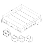 Cama con plataforma flexible King con almacenamiento South Shore con cestas, blanco puro