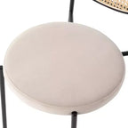 LeisureMod Euston, juego de 4 sillas de comedor modernas con respaldo de mimbre y asiento de terciopelo, para cocina interior, comedor, hogar, asiento de silla lateral contemporánea