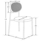 LeisureMod Euston, juego de 4 sillas de comedor modernas con respaldo de mimbre y asiento de terciopelo, para cocina interior, comedor, hogar, asiento de silla lateral contemporánea