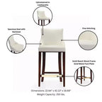 Manhattan Comfort Juego de 3 Taburetes de Bar Modernos de Piel Sintética Shubert