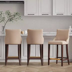 Manhattan Comfort Juego de 3 Taburetes de Bar Modernos de Piel Sintética Shubert