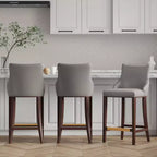 Manhattan Comfort Juego de 3 Taburetes de Bar Modernos de Piel Sintética Shubert