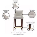 Manhattan Comfort Juego de 3 Taburetes de Bar Modernos de Piel Sintética Shubert