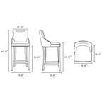 Manhattan Comfort Juego de 3 Taburetes de Bar Modernos de Piel Sintética Shubert