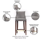 Manhattan Comfort Juego de 3 Taburetes de Bar Modernos de Piel Sintética Shubert