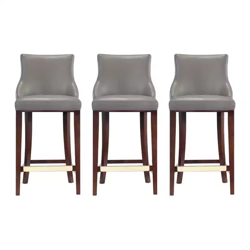 Manhattan Comfort Juego de 3 Taburetes de Bar Modernos de Piel Sintética Shubert