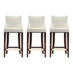 Manhattan Comfort Juego de 3 Taburetes de Bar Modernos de Piel Sintética Shubert