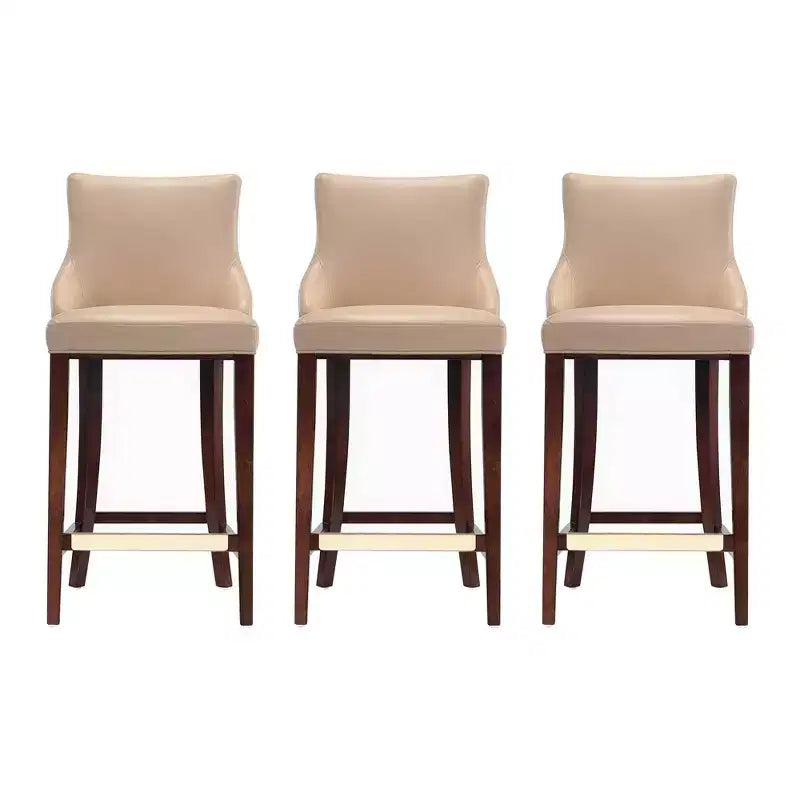 Manhattan Comfort Juego de 3 Taburetes de Bar Modernos de Piel Sintética Shubert