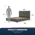 Cama de plataforma tapizada Wynn con cabecero capitoné
