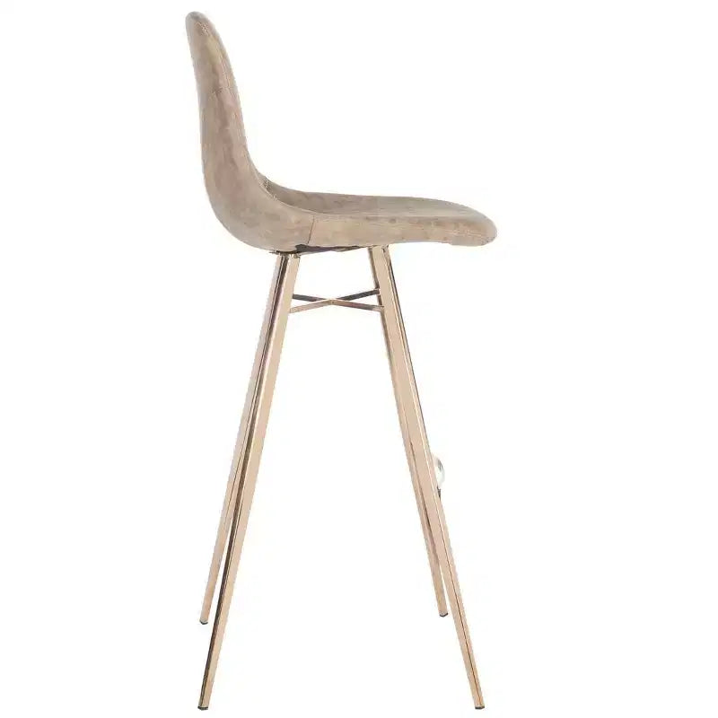 Taburete Mathison, estructura de acero inoxidable con asiento tapizado, altura fija de 30 pulgadas