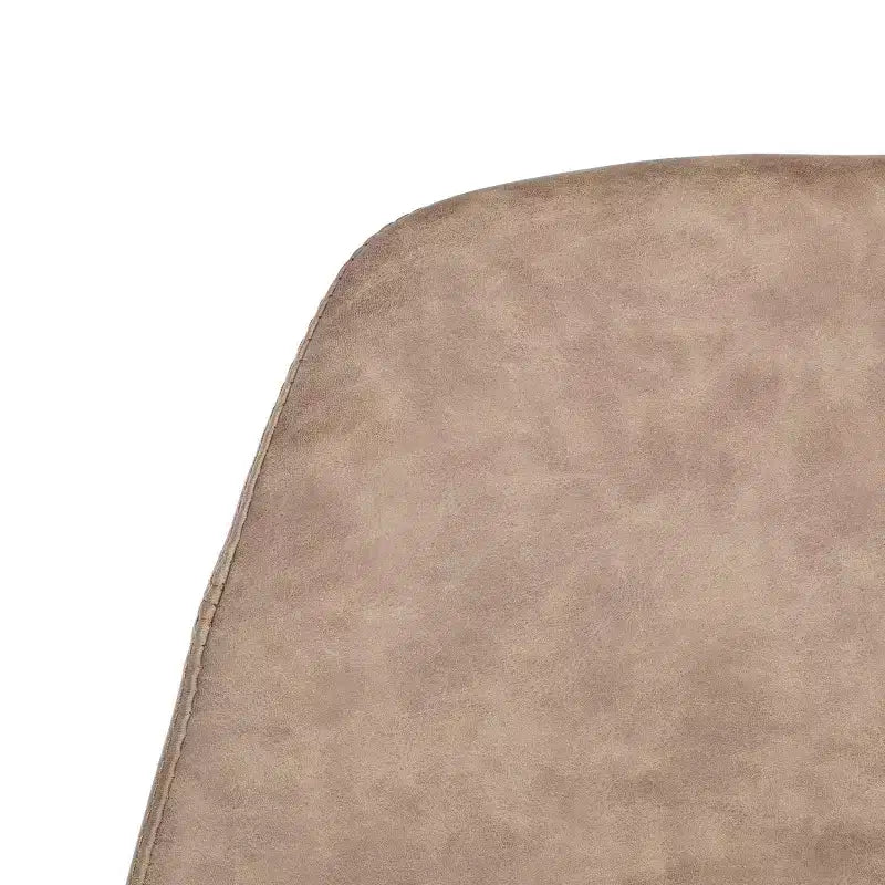 Taburete Mathison, estructura de acero inoxidable con asiento tapizado, altura fija de 30 pulgadas