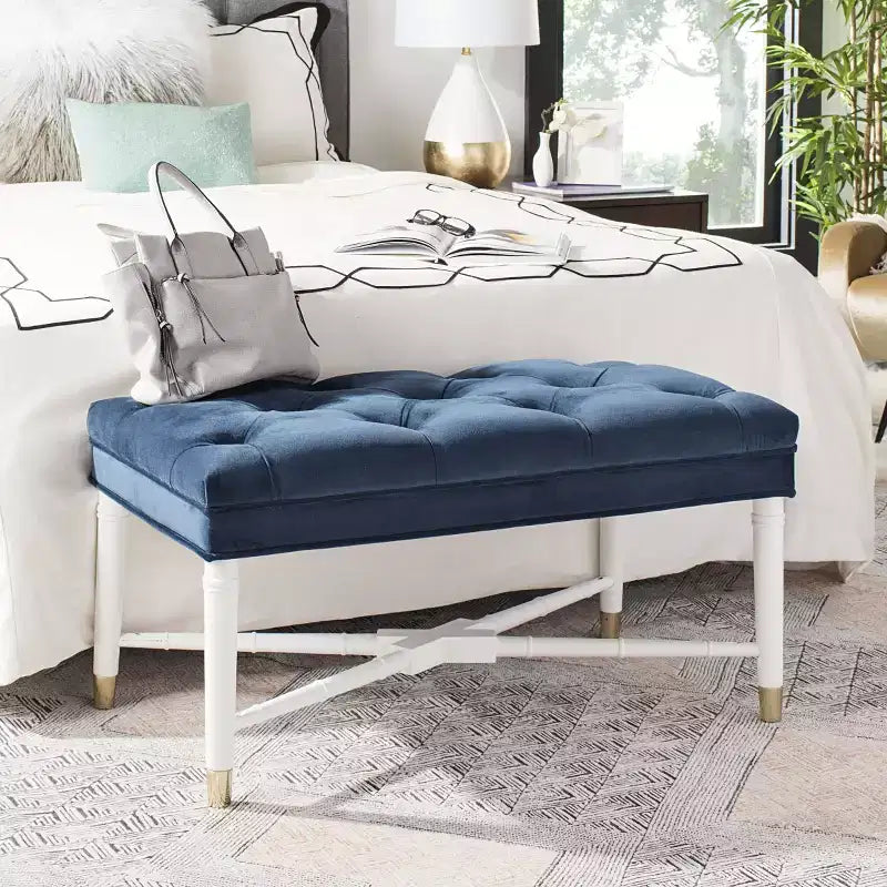 Banco capitoné Rory - FOX6294 - Azul marino - Safavieh Couture