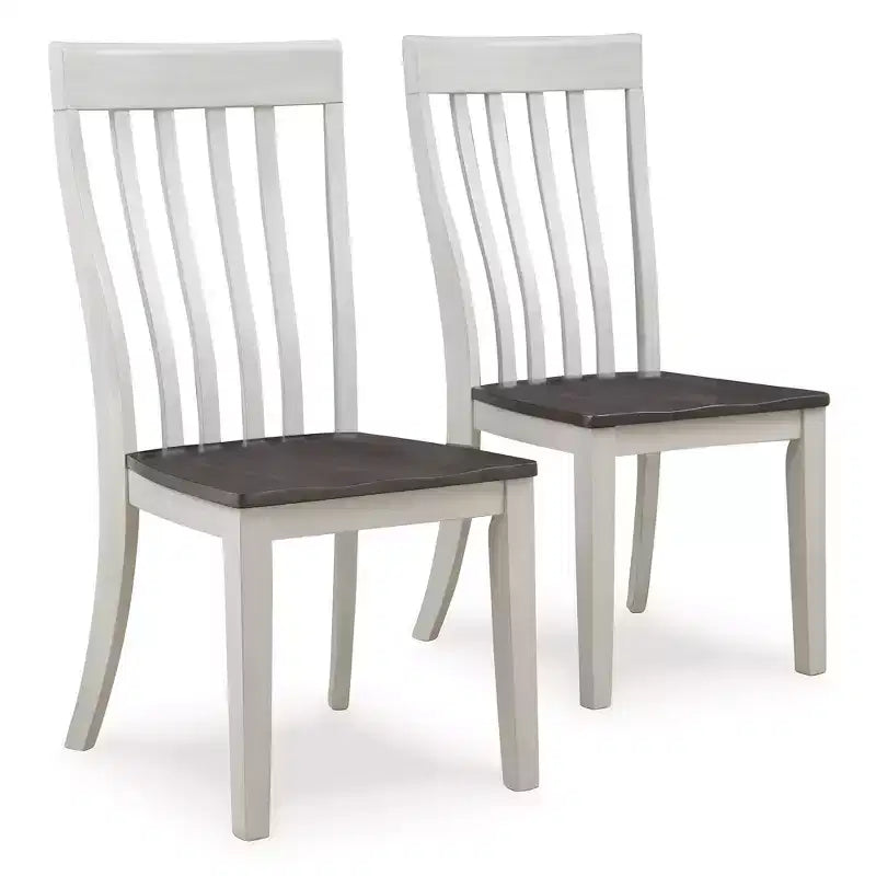 Signature Design by Ashley Darborn Farmhouse 18 Two-Tone Dining Chair, Set of 2, Gray & Brown