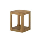 Plank+Beam Mesa auxiliar cuadrada de madera maciza de 20 pulgadas con estante, mesa auxiliar para sala de estar con almacenamiento