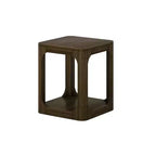 Plank+Beam Mesa auxiliar cuadrada de madera maciza de 20 pulgadas con estante, mesa auxiliar para sala de estar con almacenamiento
