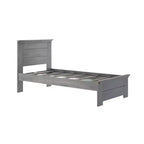 Estructura de cama individual de granja Plank+Beam con cabecero, cama de plataforma de madera maciza