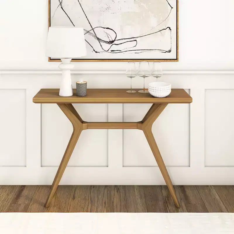 Mesa consola Verso, mesa auxiliar de sofá moderna de madera maciza de 46 pulgadas, mesa estrecha para recibidor, detrás del sofá, sala de estar