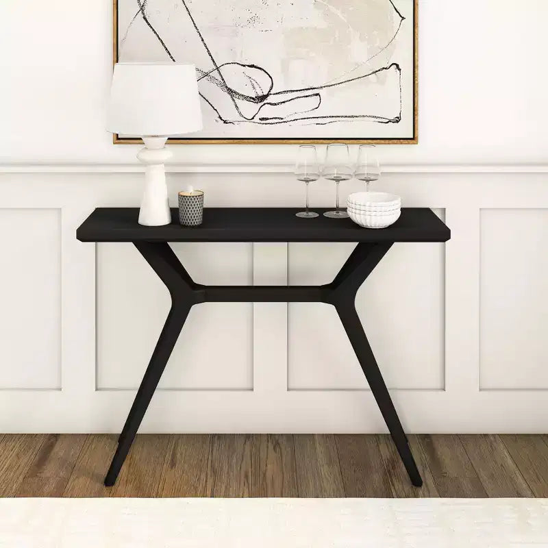 Mesa consola Verso, mesa auxiliar de sofá moderna de madera maciza de 46 pulgadas, mesa estrecha para recibidor, detrás del sofá, sala de estar