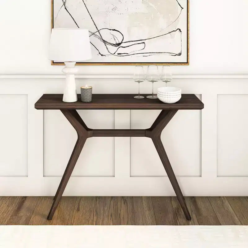 Mesa consola Verso, mesa auxiliar de sofá moderna de madera maciza de 46 pulgadas, mesa estrecha para recibidor, detrás del sofá, sala de estar