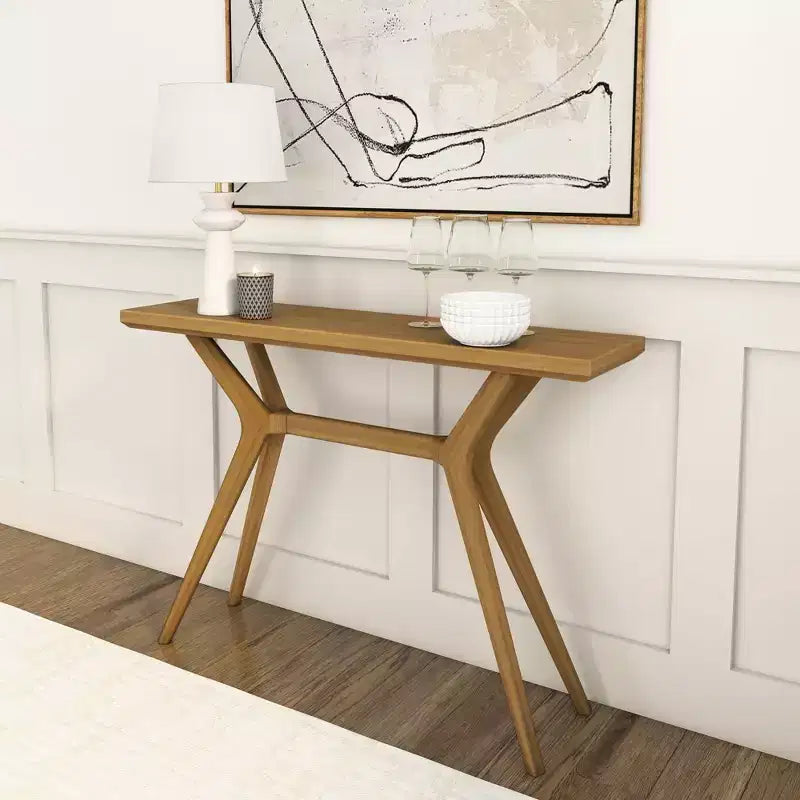 Mesa consola Verso, mesa auxiliar de sofá moderna de madera maciza de 46 pulgadas, mesa estrecha para recibidor, detrás del sofá, sala de estar
