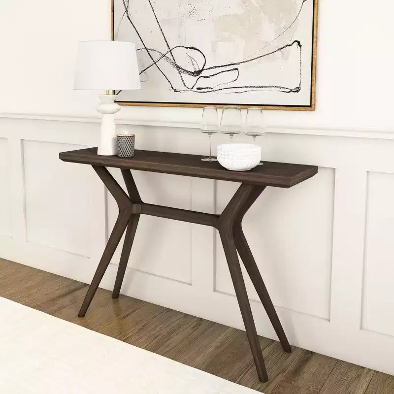 Mesa consola Verso, mesa auxiliar de sofá moderna de madera maciza de 46 pulgadas, mesa estrecha para recibidor, detrás del sofá, sala de estar