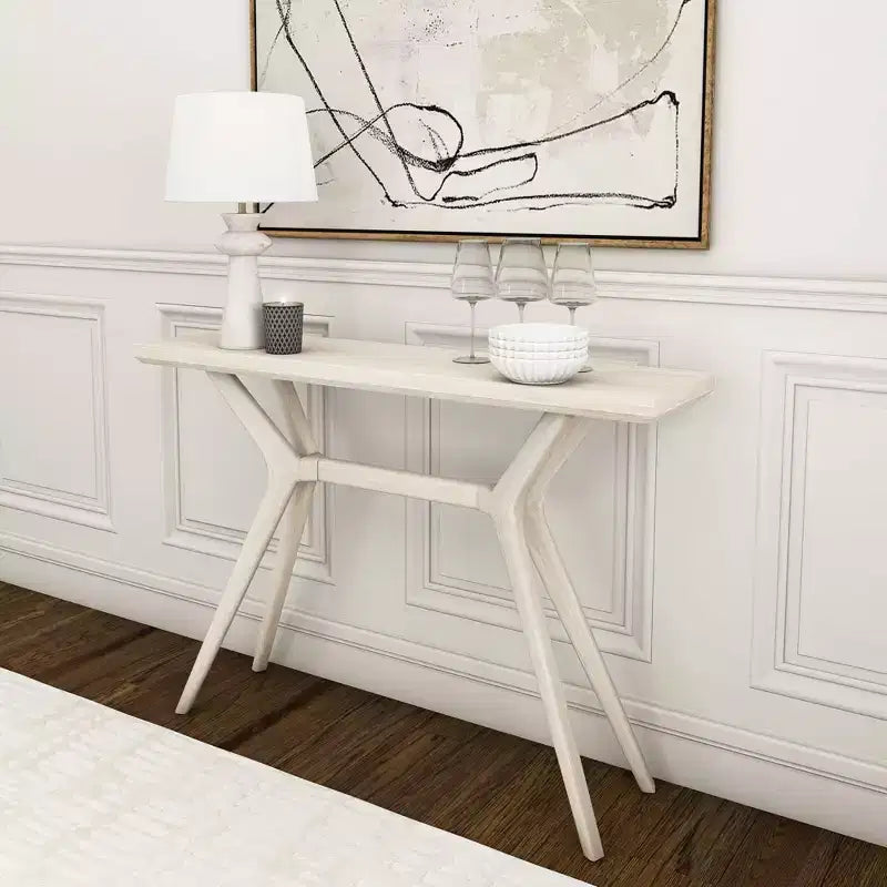 Mesa consola Verso, mesa auxiliar de sofá moderna de madera maciza de 46 pulgadas, mesa estrecha para recibidor, detrás del sofá, sala de estar