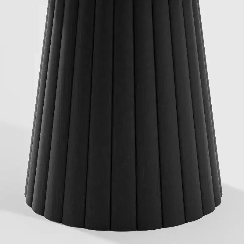 Mesa de comedor redonda Dovelina negra, de madera artificial, mesa de comedor personalizada con base de diseño