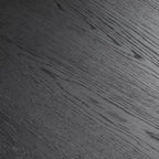 Mesa de comedor redonda Dovelina negra, de madera artificial, mesa de comedor personalizada con base de diseño